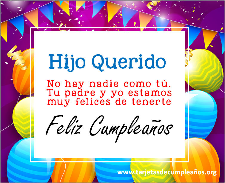 ▷ Tarjetas de Cumpleaños para un Hijo Imágenes con frases ? ?